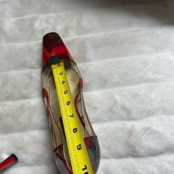 J Renée clear PVC and patent marble multi color slip on pumps size 12M - Picture 11 of 11